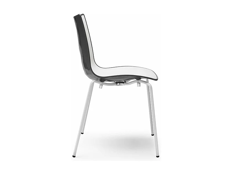 Chaise design avec pieds blanc - A l'unité - ZEBRA BICOLORE - deco scab