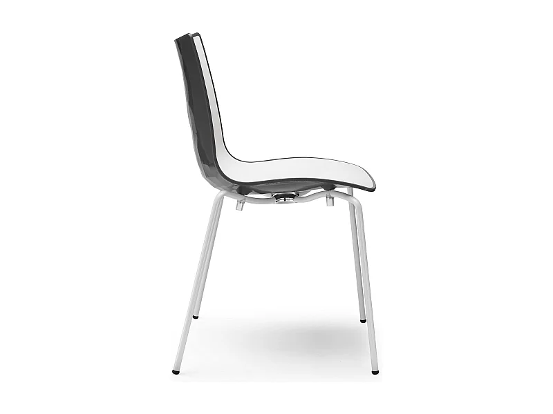 Chaise design avec pieds blanc - A l'unité - ZEBRA BICOLORE - deco scab