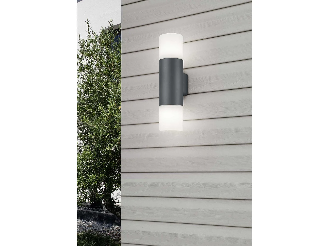 Applique da esterno 2 luci, alluminio, antracite, 8,5x33x11,8 cm, Hoosic