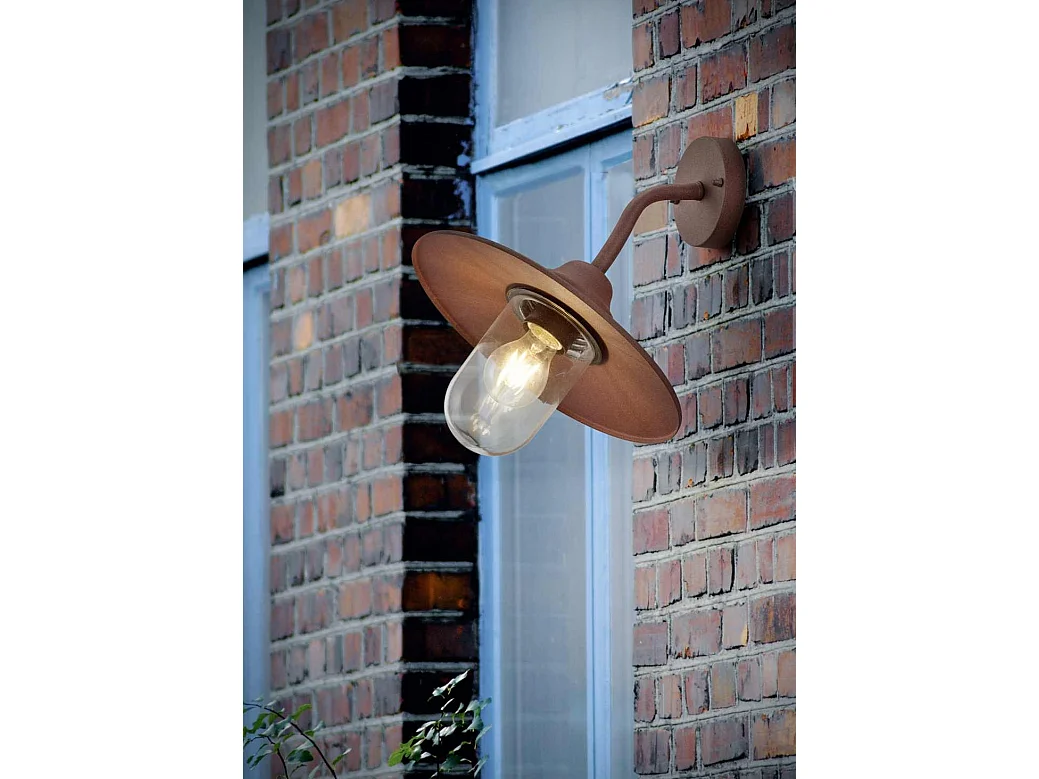 Applique da esterno, alluminio, ruggine, 32x30x31,5 cm, Brenta