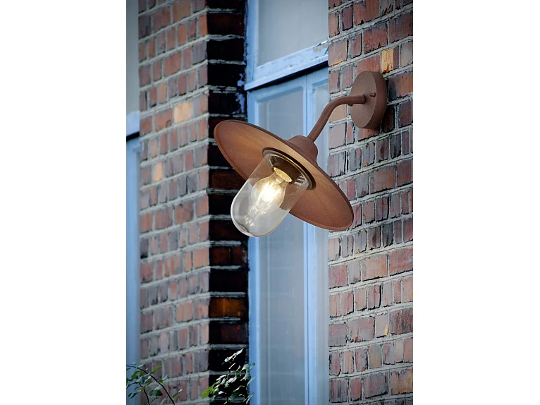 Applique da esterno, alluminio, ruggine, 32x30x31,5 cm, Brenta