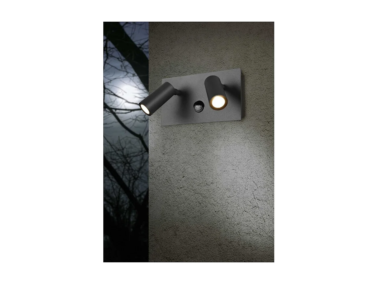 Applique double led extérieur moderne métal Tunga capteur de mouvement