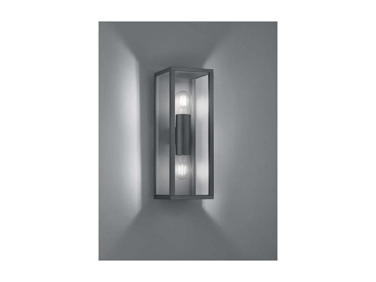 Applique da esterno 2 luci, alluminio, antracite, 14x38x13,5 cm, Garonne