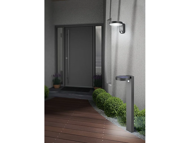 Palo da esterno LED, acciaio inox, antracite, 15x60x19,5 cm, Posadas