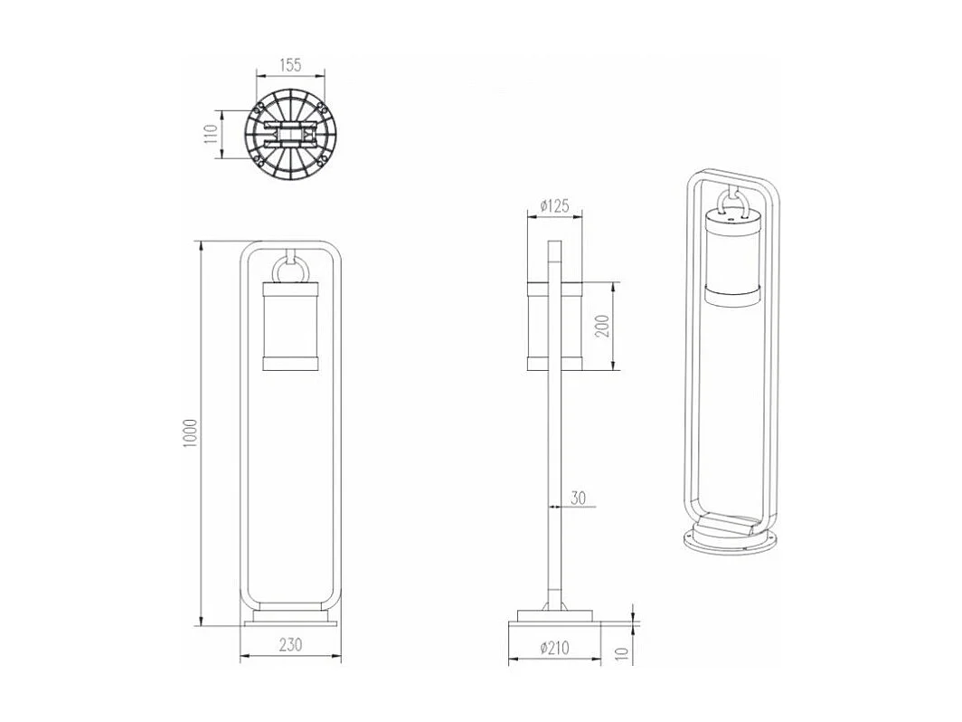Borne jardin 100 cm Sambesi