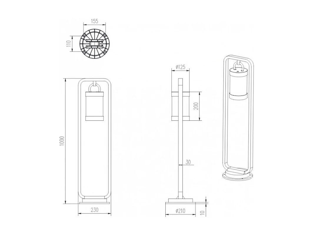 Borne jardin 100 cm Sambesi