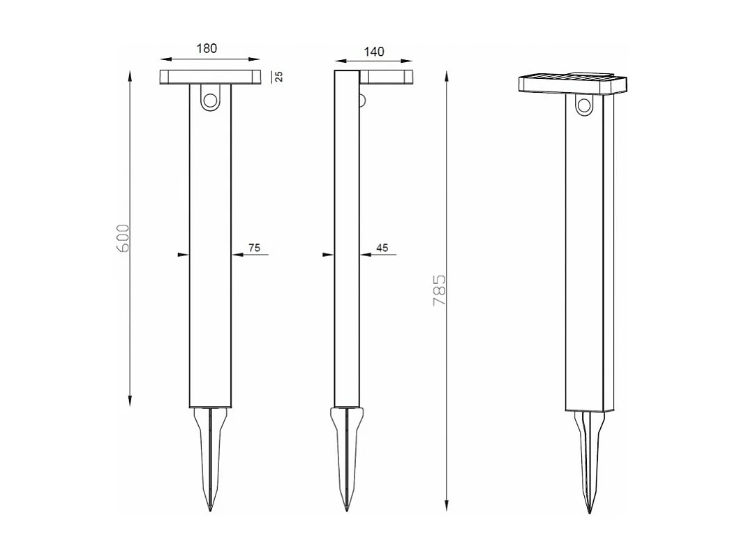 Potelet de jardin à détection métal Esquel
