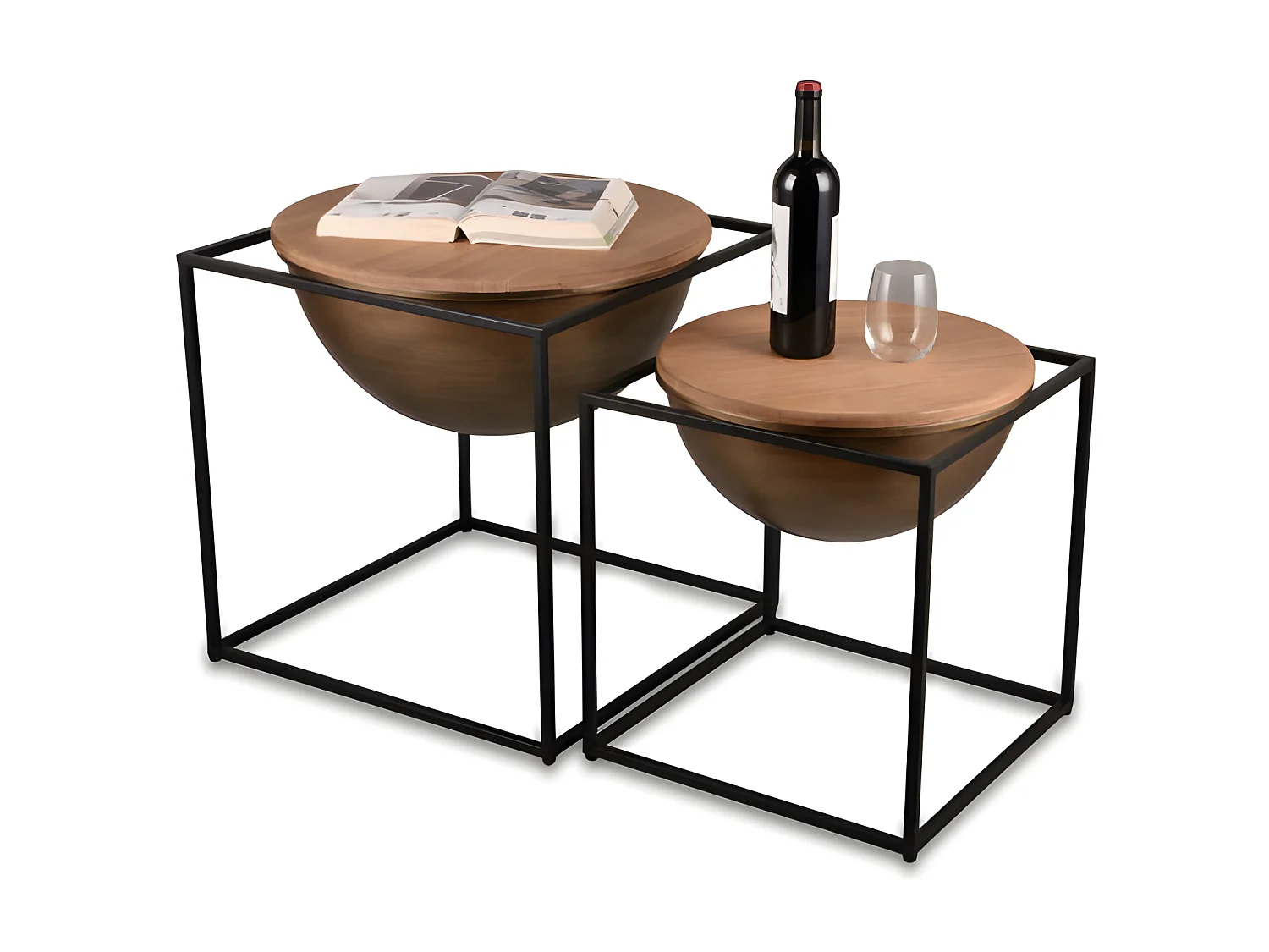 Table basse bois et métal medium Celina