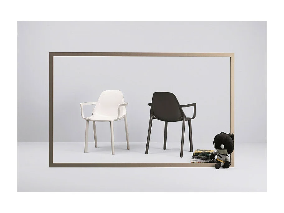 Fauteuil déco Piu, Plastique, Blanc