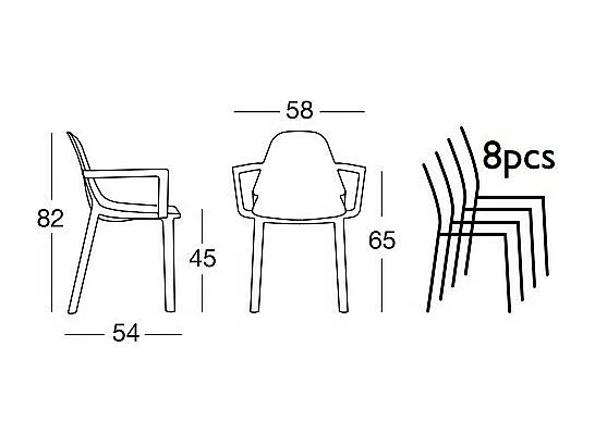 Fauteuil déco Piu, Plastique, Blanc