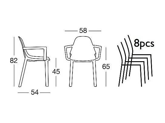 Fauteuil déco Piu, Plastique, Rouge