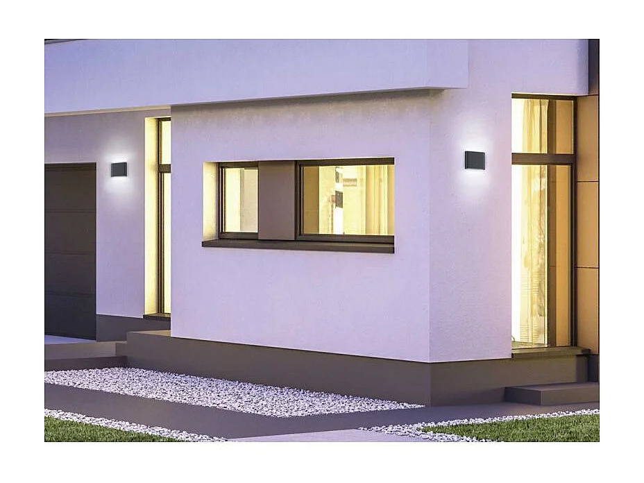 Applique da esterno LED 2 luci, alluminio, antracite, 11,5x9x3 cm, Thames Ii