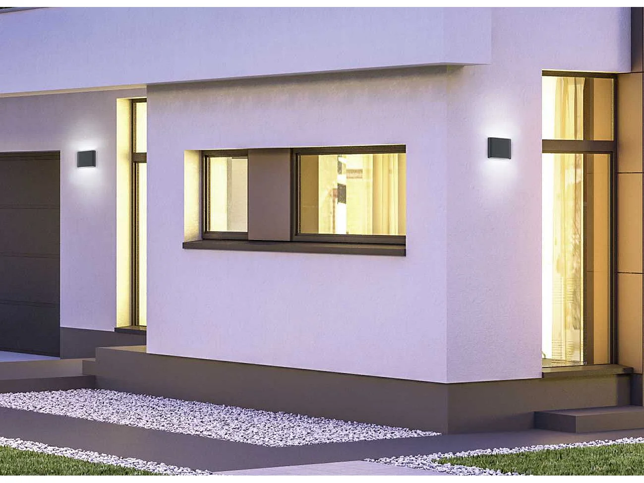 Applique da esterno LED 2 luci, alluminio, antracite, 11,5x9x3 cm, Thames Ii