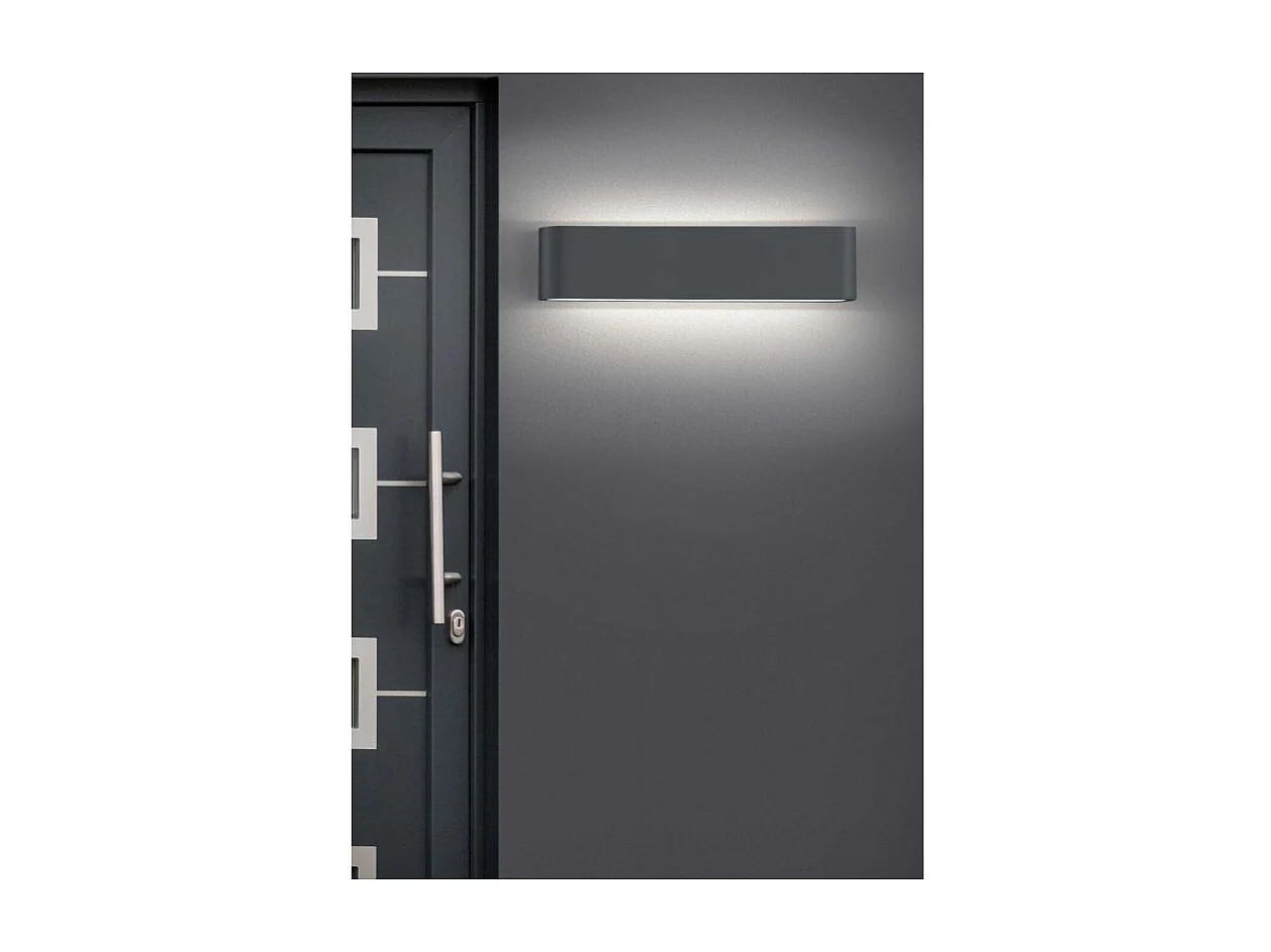 Applique da esterno LED 2 luci, alluminio, antracite, 46,5x9x4 cm, Thames Ii