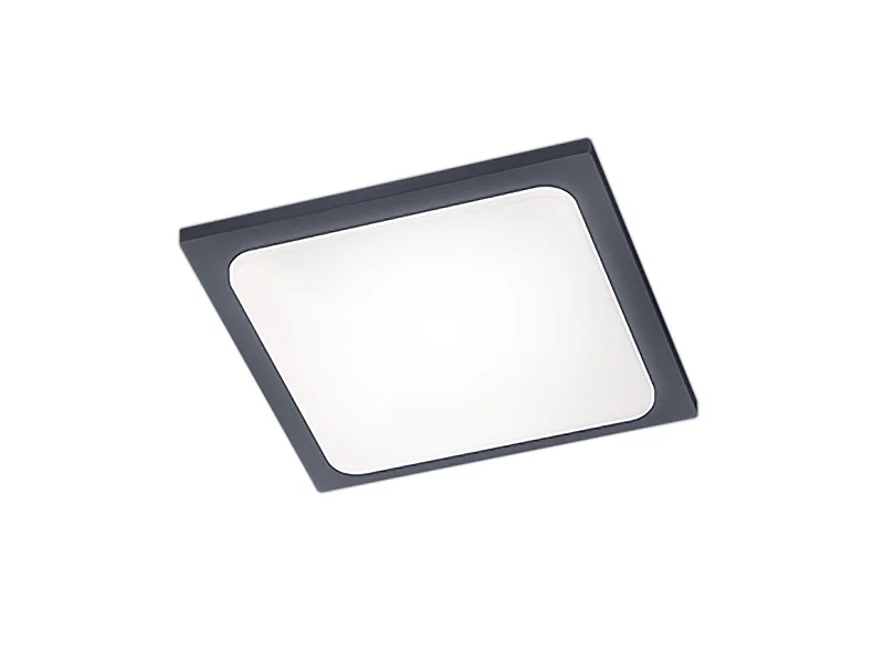 Plafoniera LED, alluminio, antracite, 25x4,8x25 cm, Trave