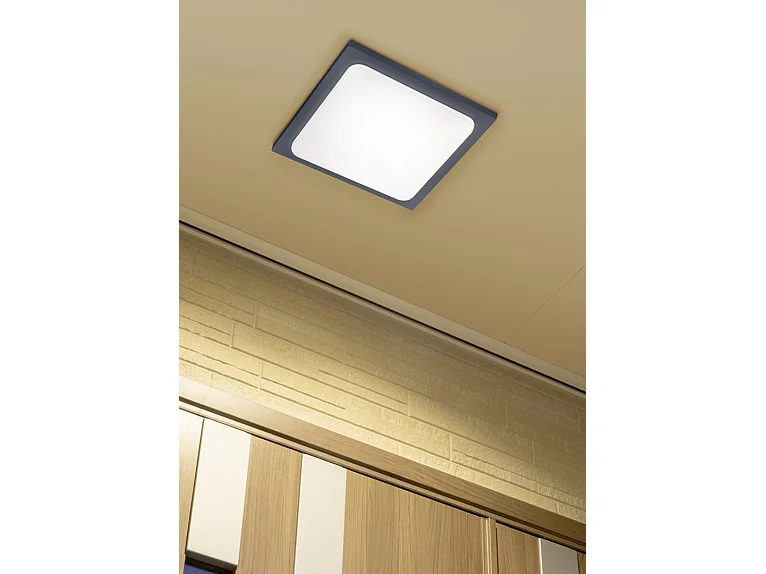 Plafoniera LED, alluminio, antracite, 25x4,8x25 cm, Trave