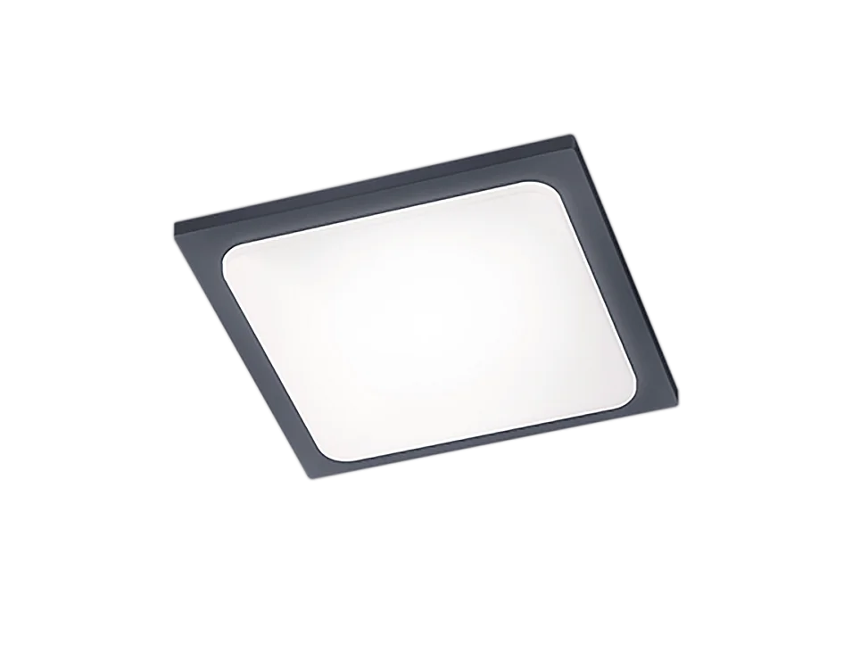 Plafoniera LED, alluminio, antracite, 25x4,8x25 cm, Trave