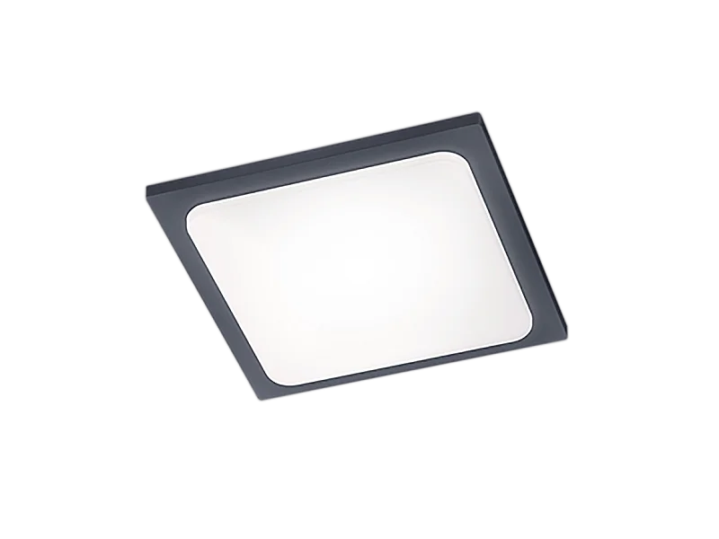 Plafoniera LED, alluminio, antracite, 25x4,8x25 cm, Trave