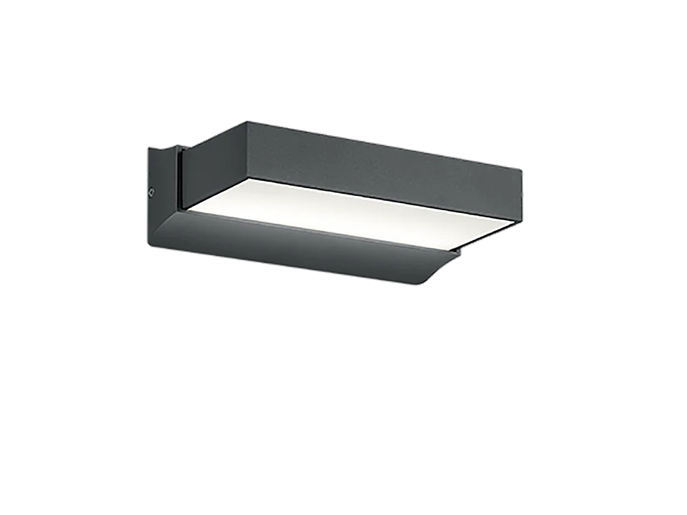 Applique LED, alluminio, antracite, 23,2x7x13,5 cm, Cuando