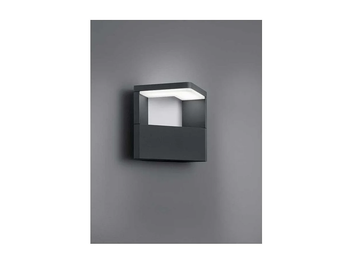 Applique LED, alluminio, antracite, 17x15x12 cm, Ganges