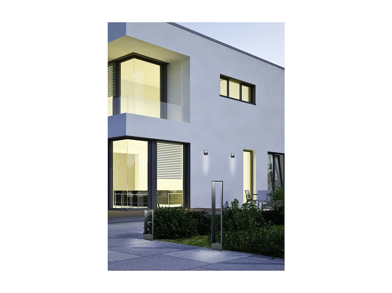 Applique LED, alluminio, antracite, 17x15x12 cm, Ganges