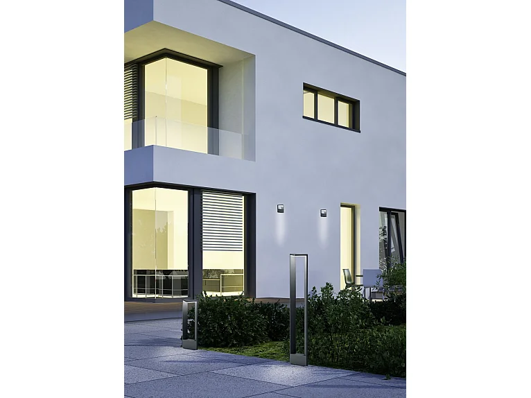 Applique LED, alluminio, antracite, 17x15x12 cm, Ganges