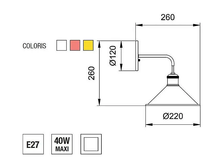 Lampe murale Bell app - Aluminor