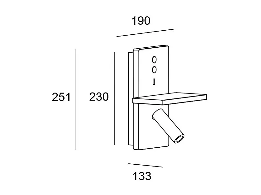 Lampe de chevet murale avec prise USB E-Lampe