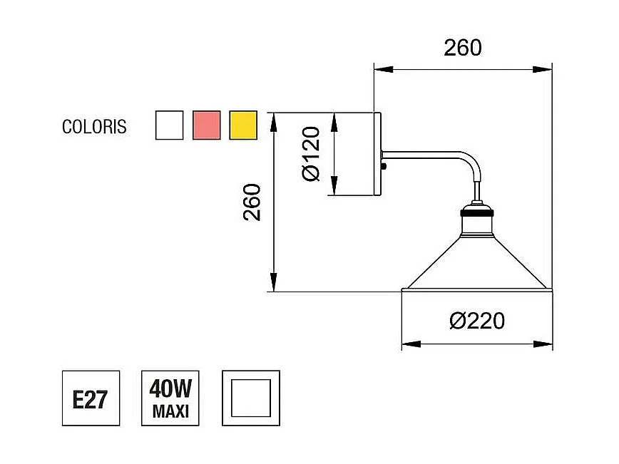Lampe murale Bell app - Aluminor