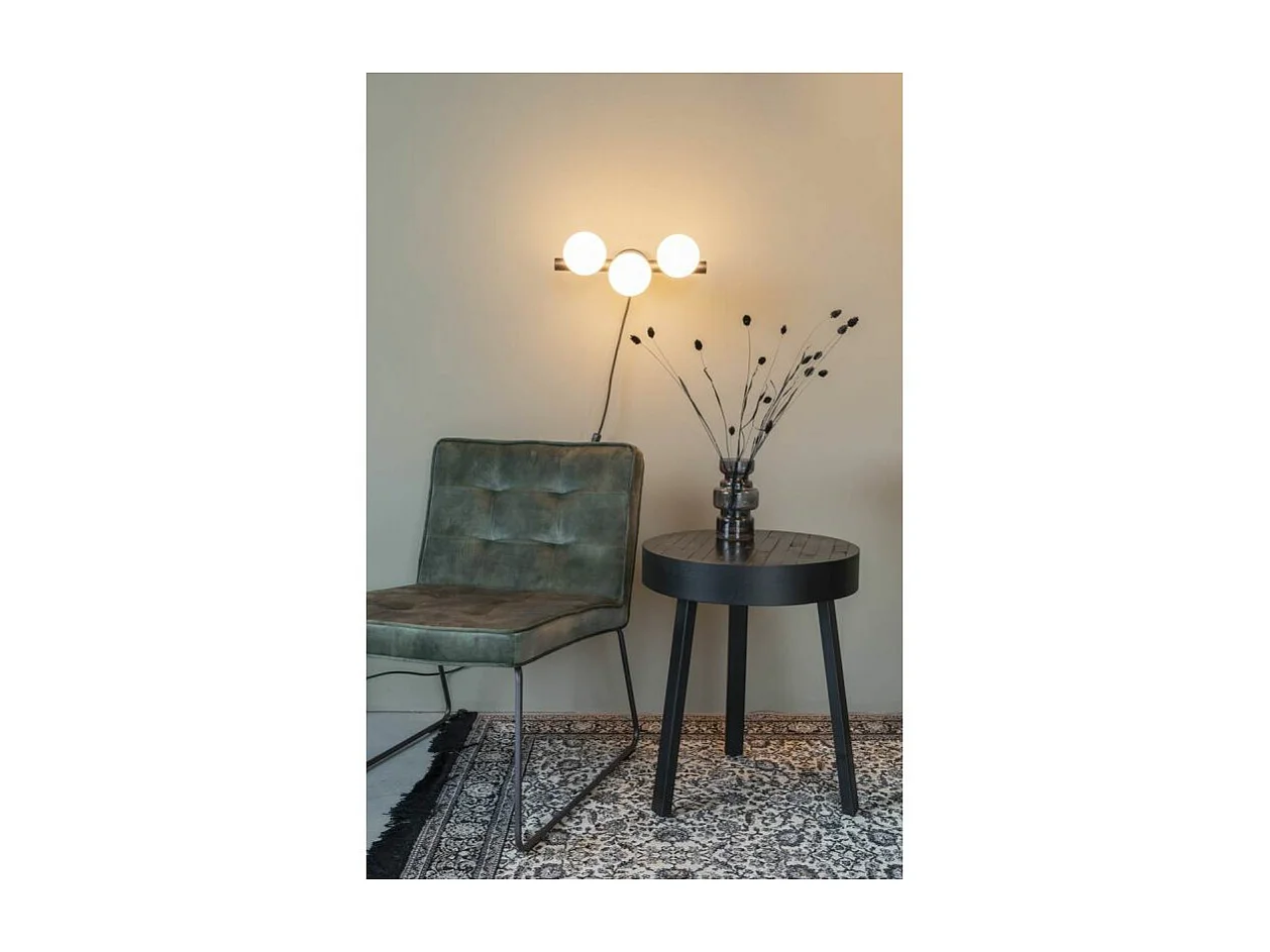 Applique design noir mat 3 boules de verre - Boite à design