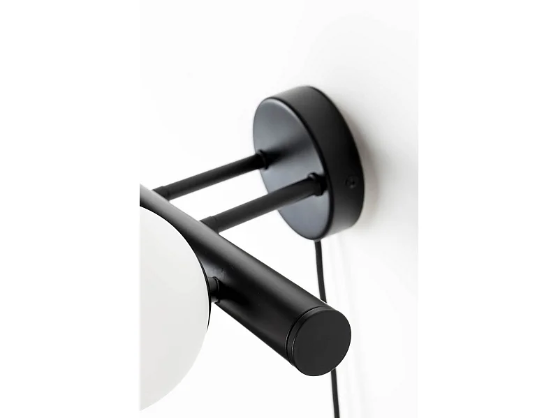 Applique design noir mat 3 boules de verre - Boite à design