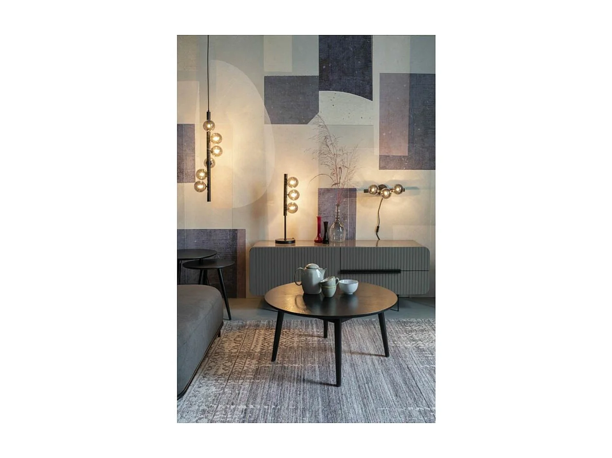 Applique design noir mat 3 boules de verre - Boite à design