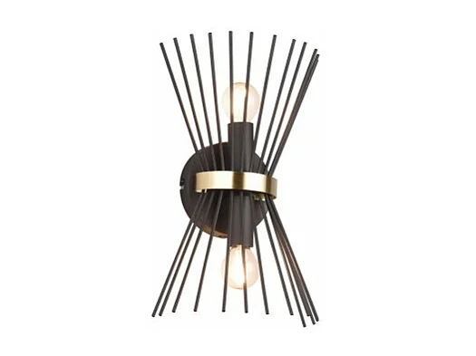 Double applique murale metal or et noir Rod