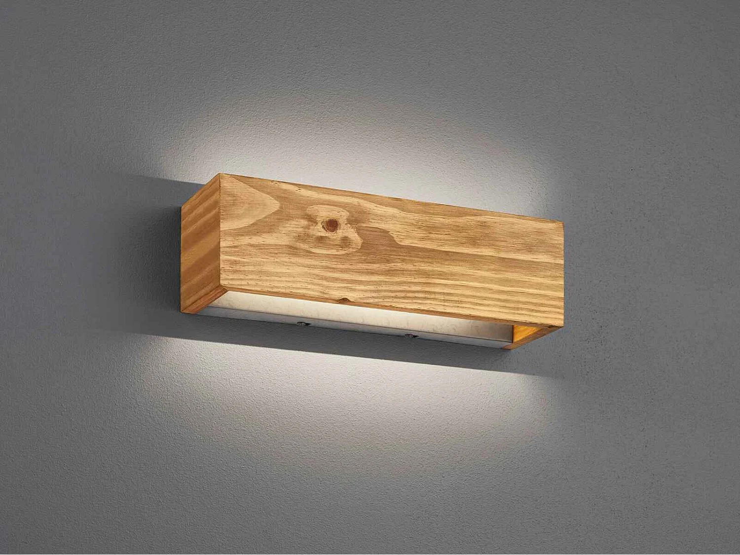 Applique LED rettangolare bi-emissione, legno, L 37 cm, Brad