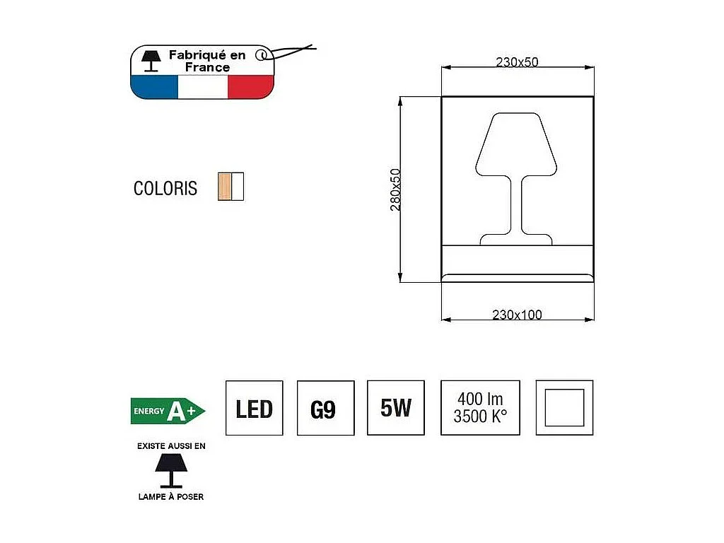 Applique luxi ap - aluminor