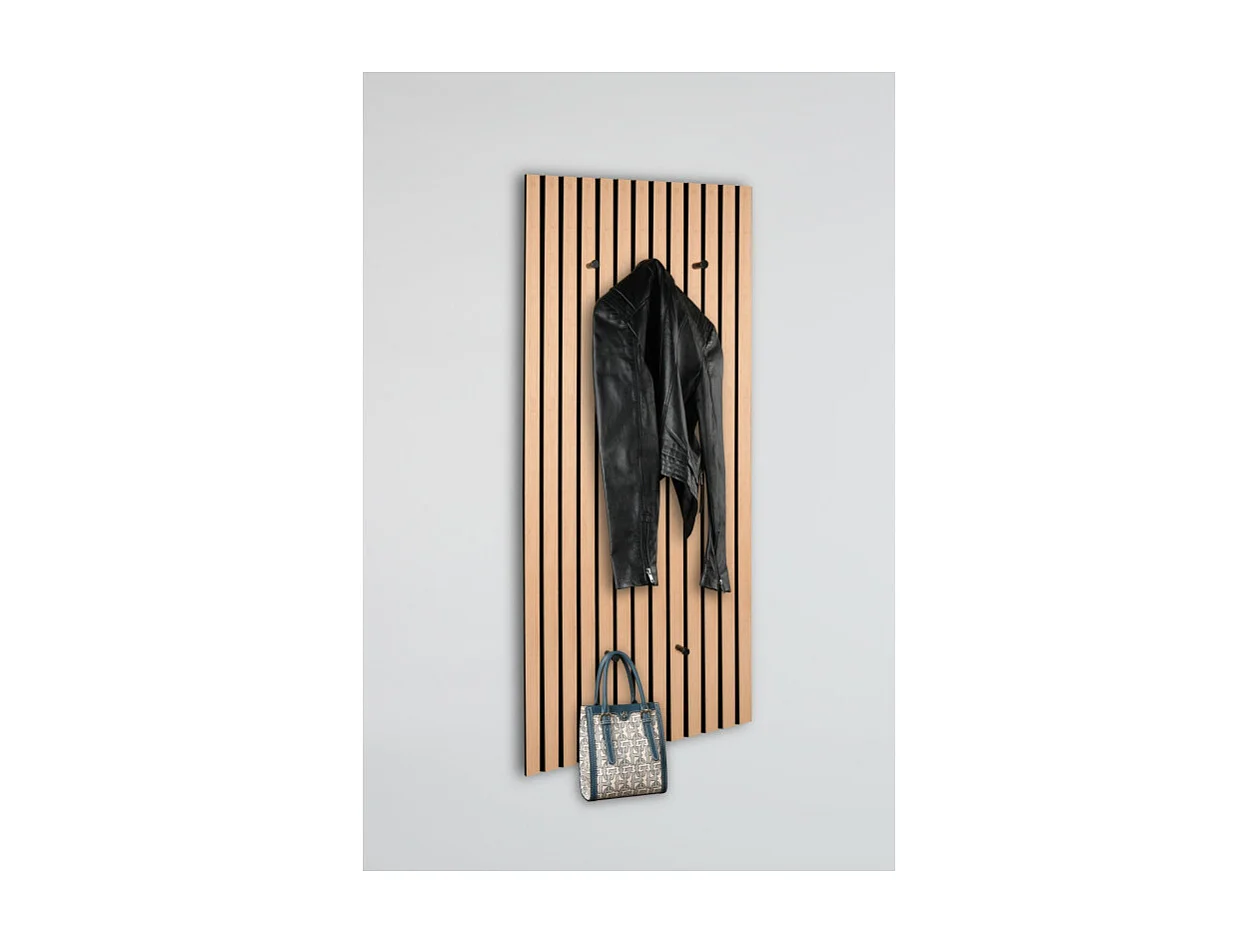 Porte manteau panneau en chêne 5 crochets GRACE