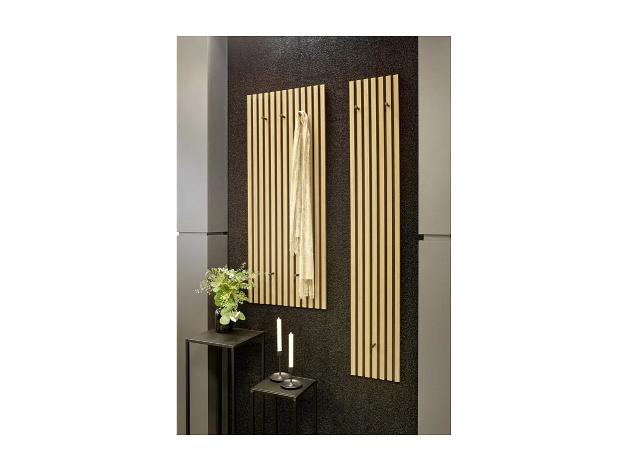 Porte manteau panneau en chêne 5 crochets GRACE