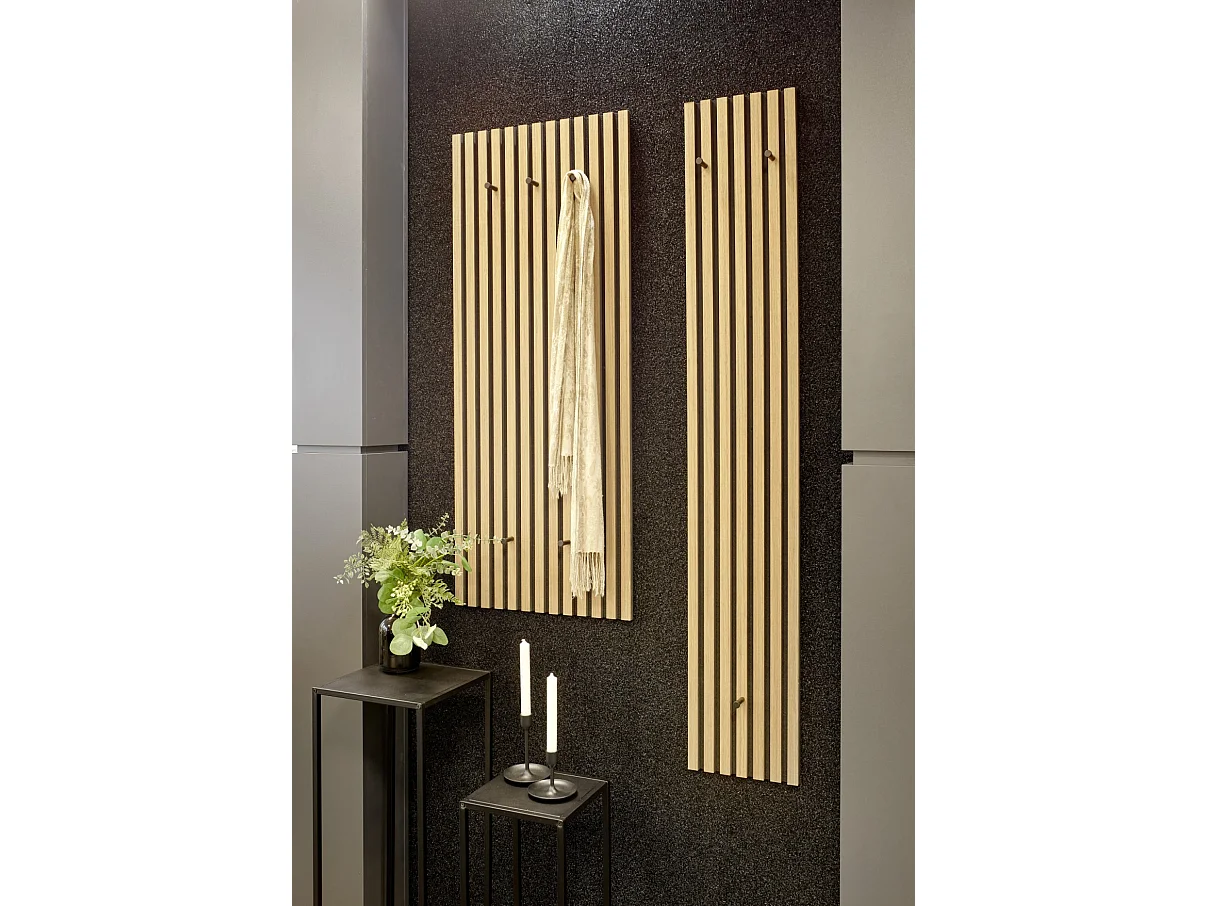 Porte manteau panneau en chêne 5 crochets GRACE