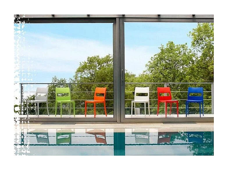 6 chaise SAI, Plastique, Orange