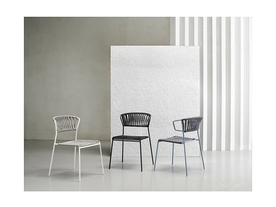 Lot de deux chaises indoor outdoor Filo cadre blanc