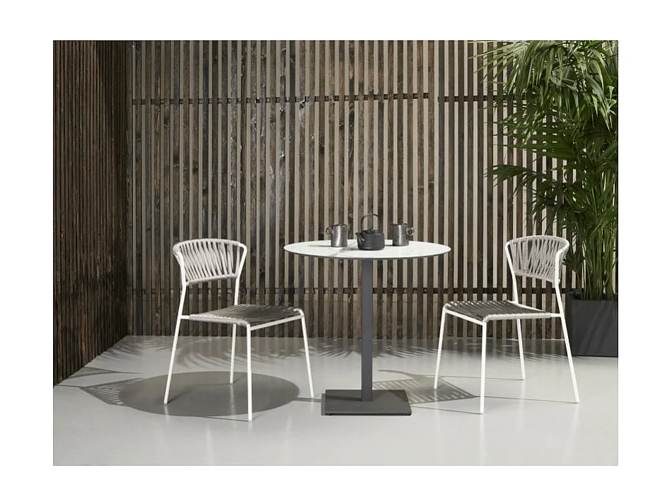 Lot de deux chaises indoor outdoor Filo cadre blanc