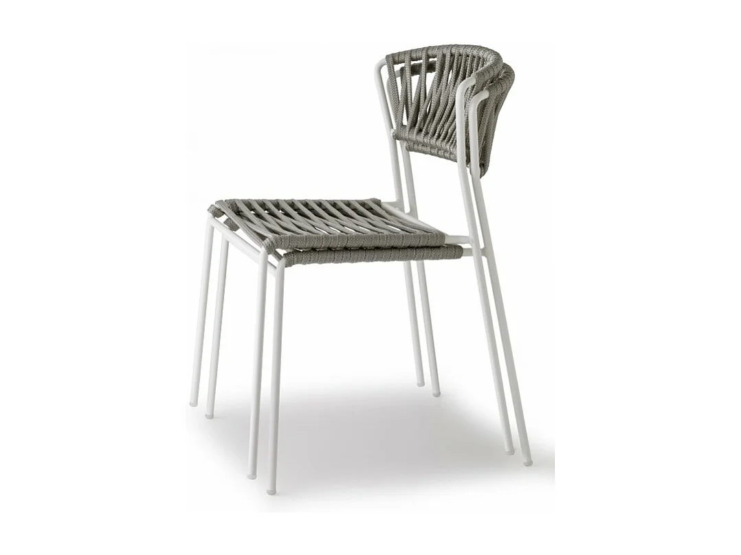 Lot de deux chaises indoor outdoor Filo cadre blanc