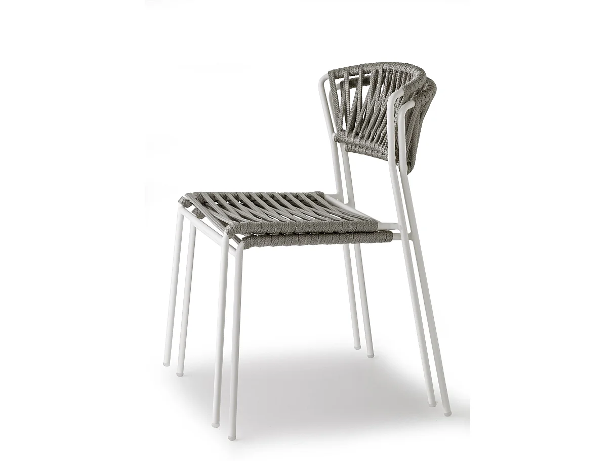 Lot de deux chaises indoor outdoor Filo cadre blanc