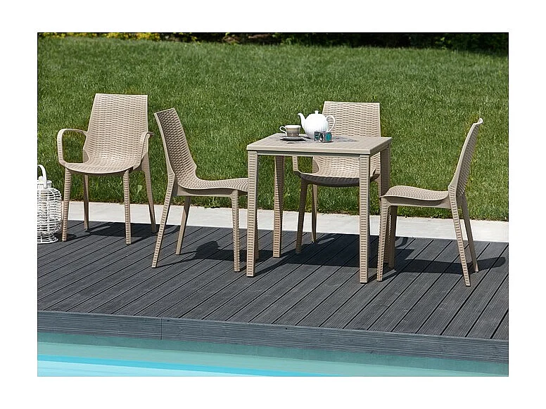 Chaise tissée design - LUCREZIA avec accoudoirs - deco