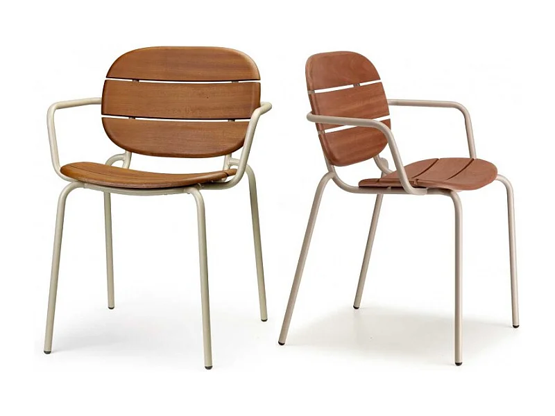 Lot deux chaises accoudoirs SISI Wood