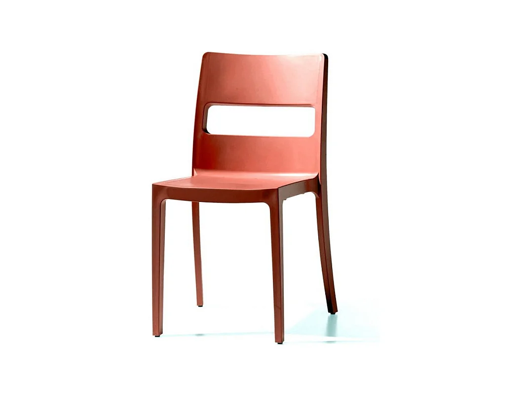6 chaise SAI, Plastique, Terracotta