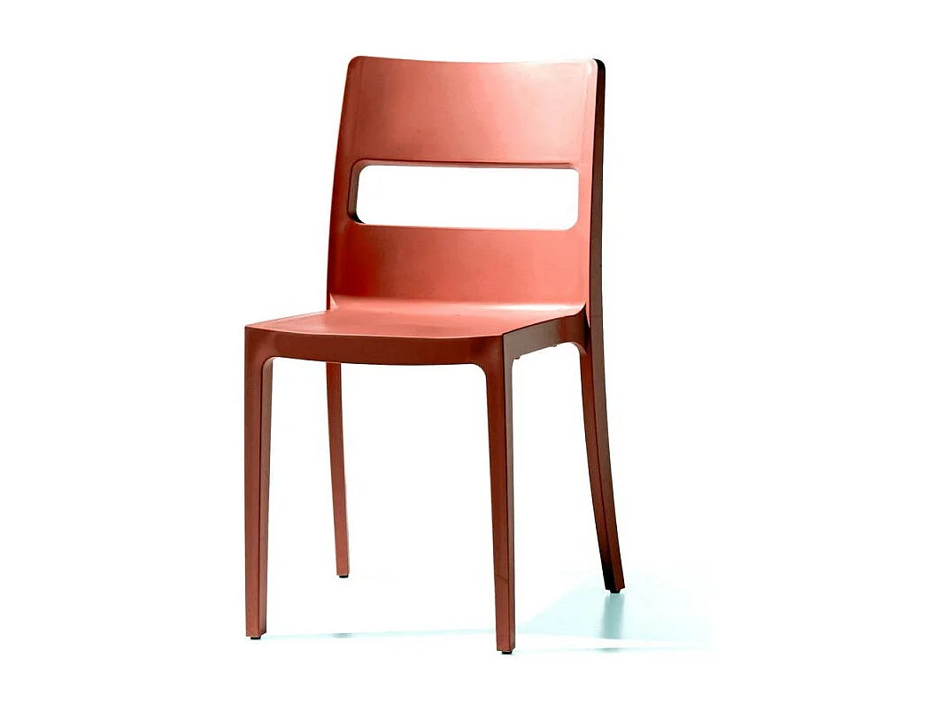 6 chaise SAI, Plastique, Terracotta