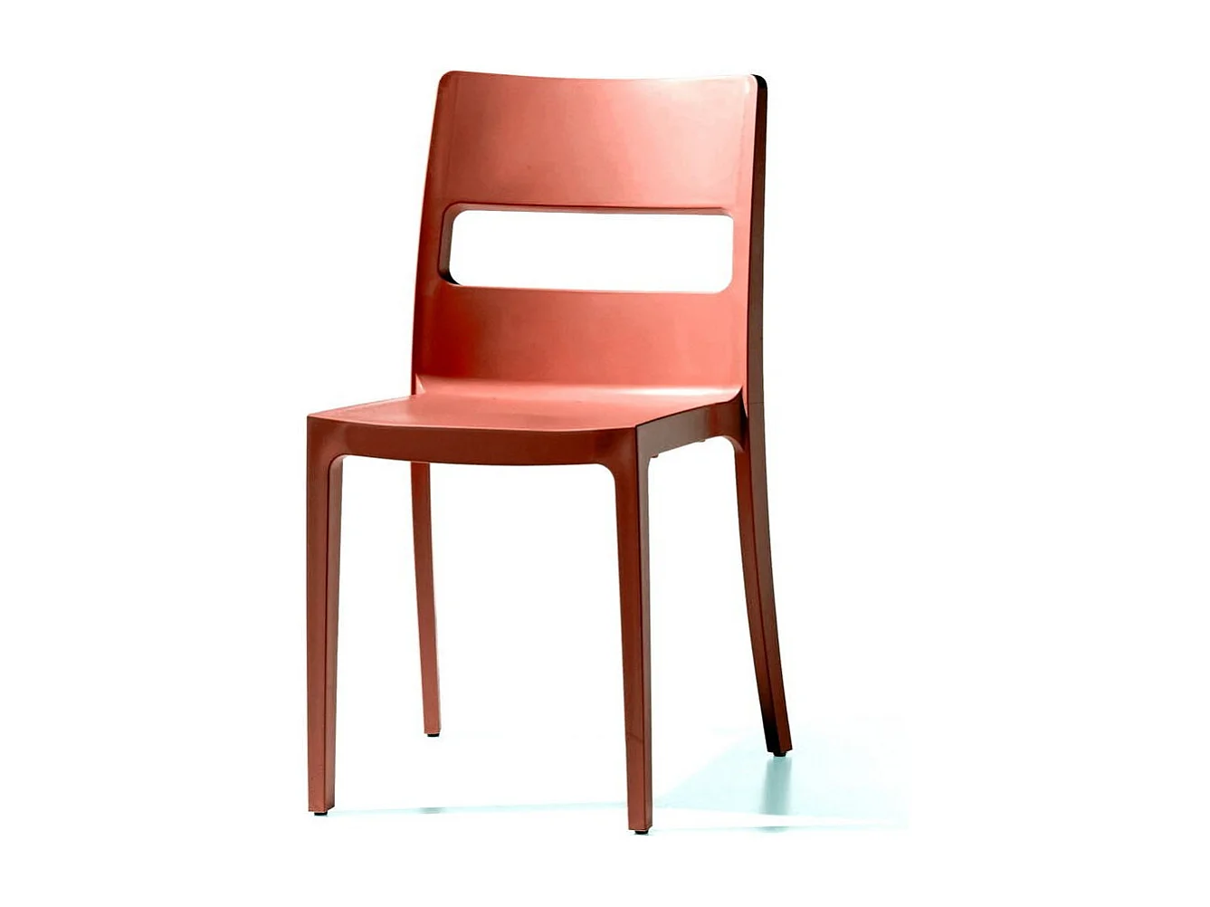 6 chaise SAI, Plastique, Terracotta