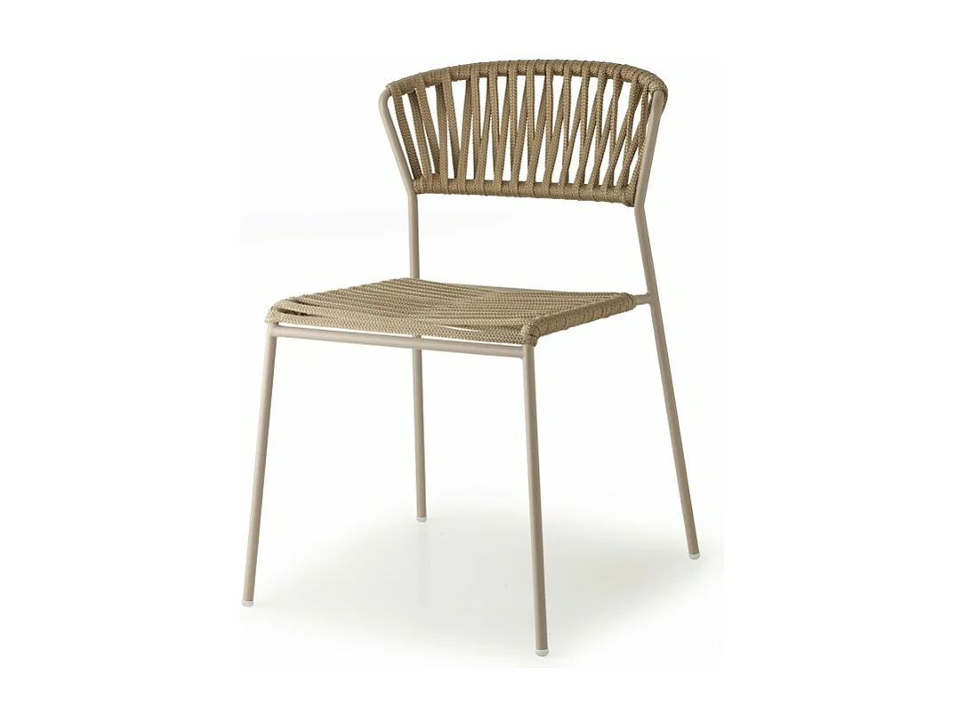 Lot de deux chaises indoor outdoor Filo cadre beige