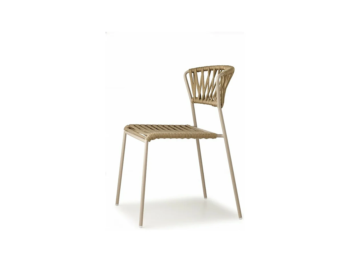 Lot de deux chaises indoor outdoor Filo cadre beige